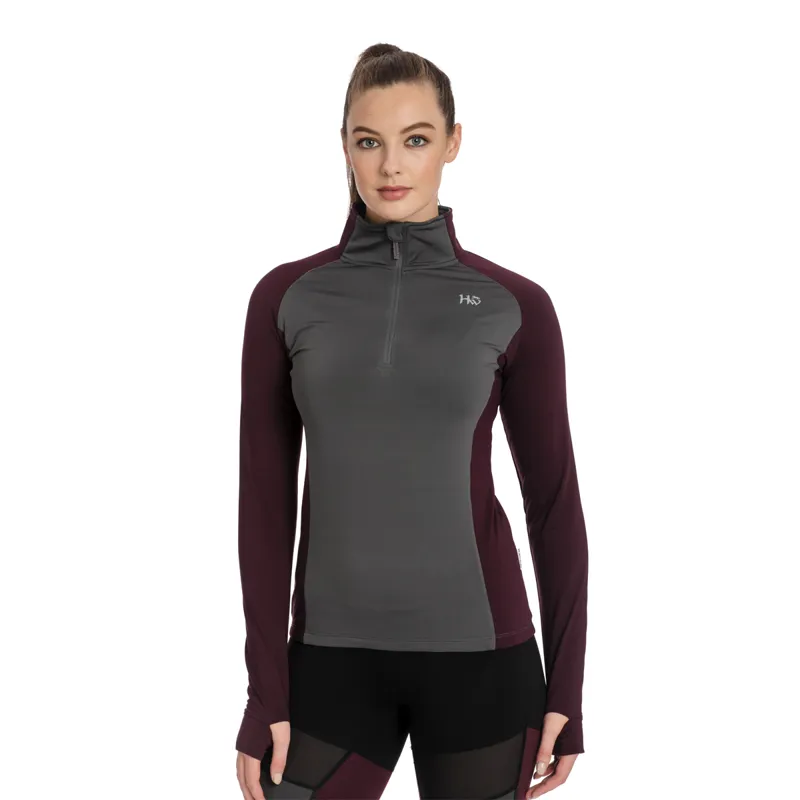 Horseware Thea Ladies Tech Quarter Zip Fleece - Fig/Castle Rock